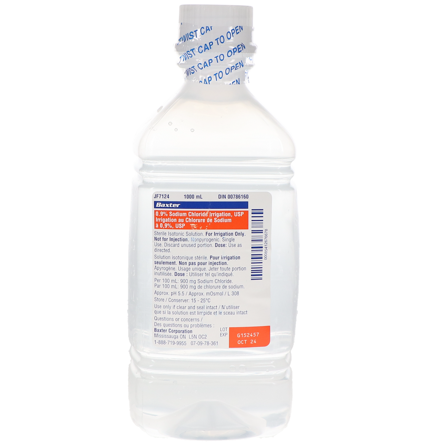 Baxter SODIUM CHLORIDE 0.9% INJECTION USP 1000ml