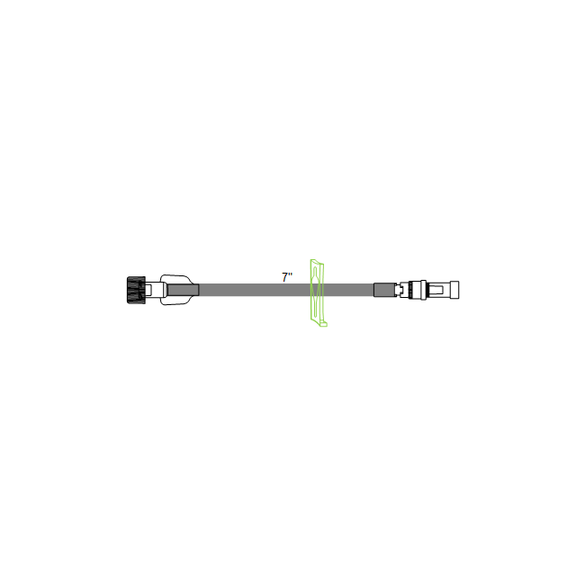 IV Extension Set: 8in with clamp and rotating Luer-Lock