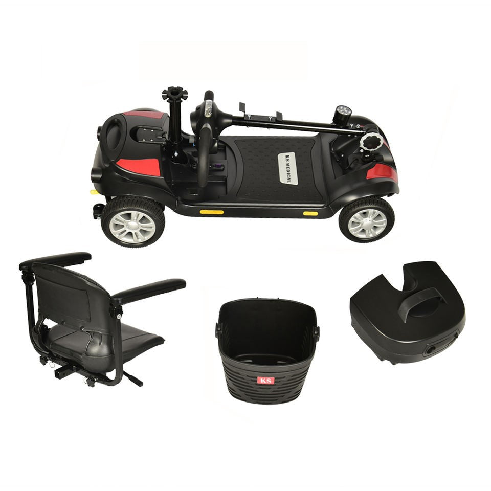 KSM-906 High-end Mobility Scooter motors with shocks, leather seat and detachable chassis