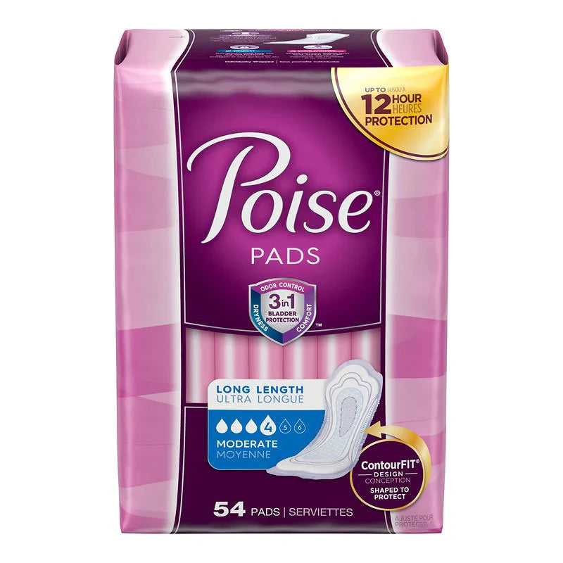 Product image for POISE Original Moderate Non-winged Pads Convenience 54/pkg