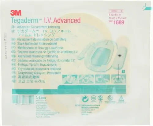 Product image for 3M1689 3M Tegaderm I.V. Advanced 4IN X 6IN