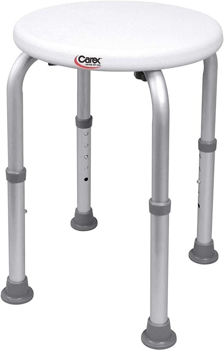 Carex Compact Shower Stool - Adjustable Height Bath Stool