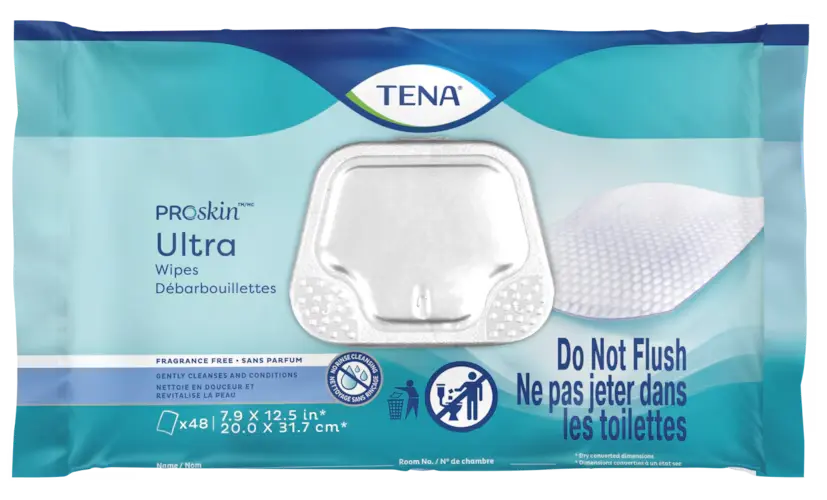 Product image for 65722 Tena Proskin Ultra Wipes 7.9 x 12.5 in