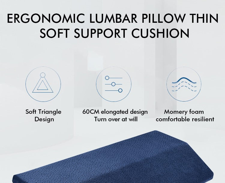 Triangular Lumbar Cushion: 60x24x4cm - Ultimate Back Support