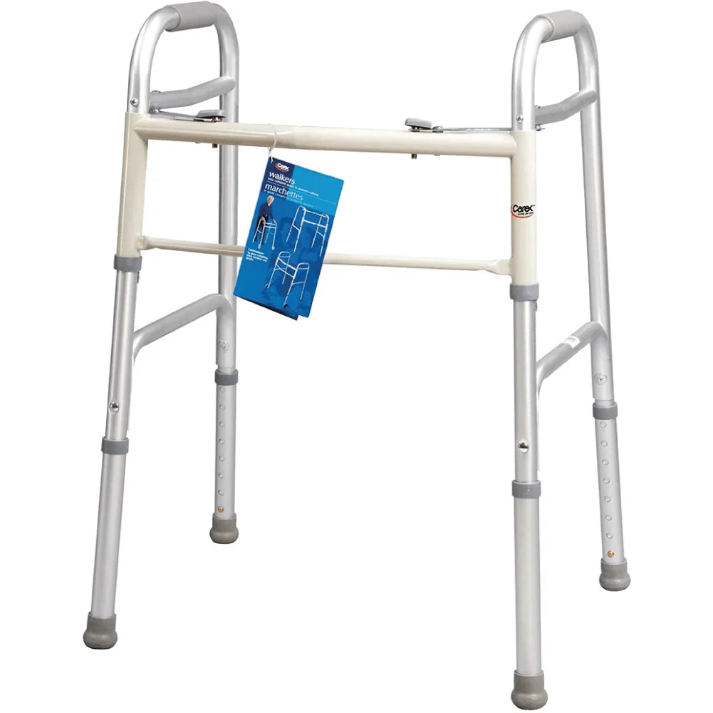 Product image for CAREX Dual-Button Folding Walker (no wheels)