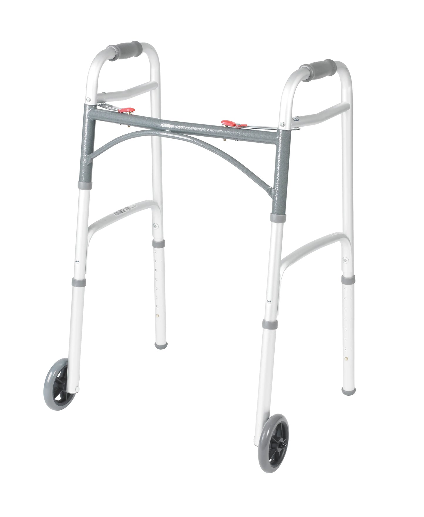 Product image for CalCare Aluminum Two-Button Folding Walker with Wheels