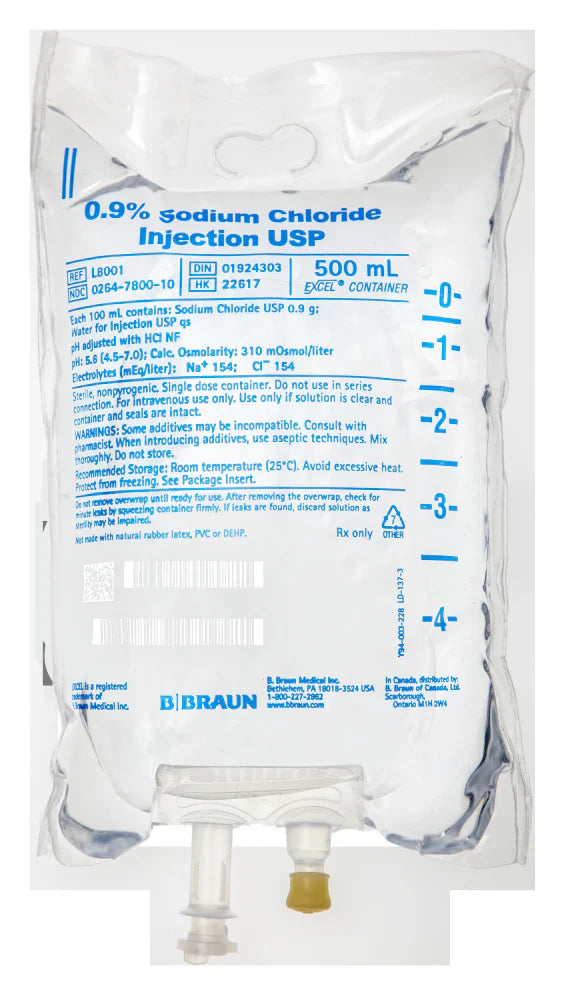 Product image for B. Braun L8001 SODIUM CHLORIDE 0.9% INJECTION USP
