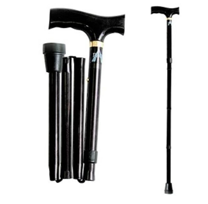 CAREX Folding Cane Aluminum Black