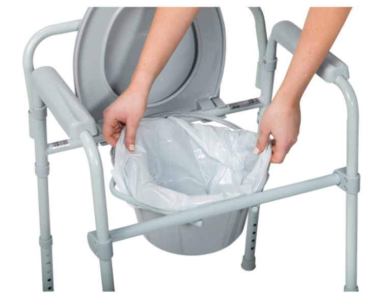 Drive Folding Steel Commode + Absorbent Commode Liners