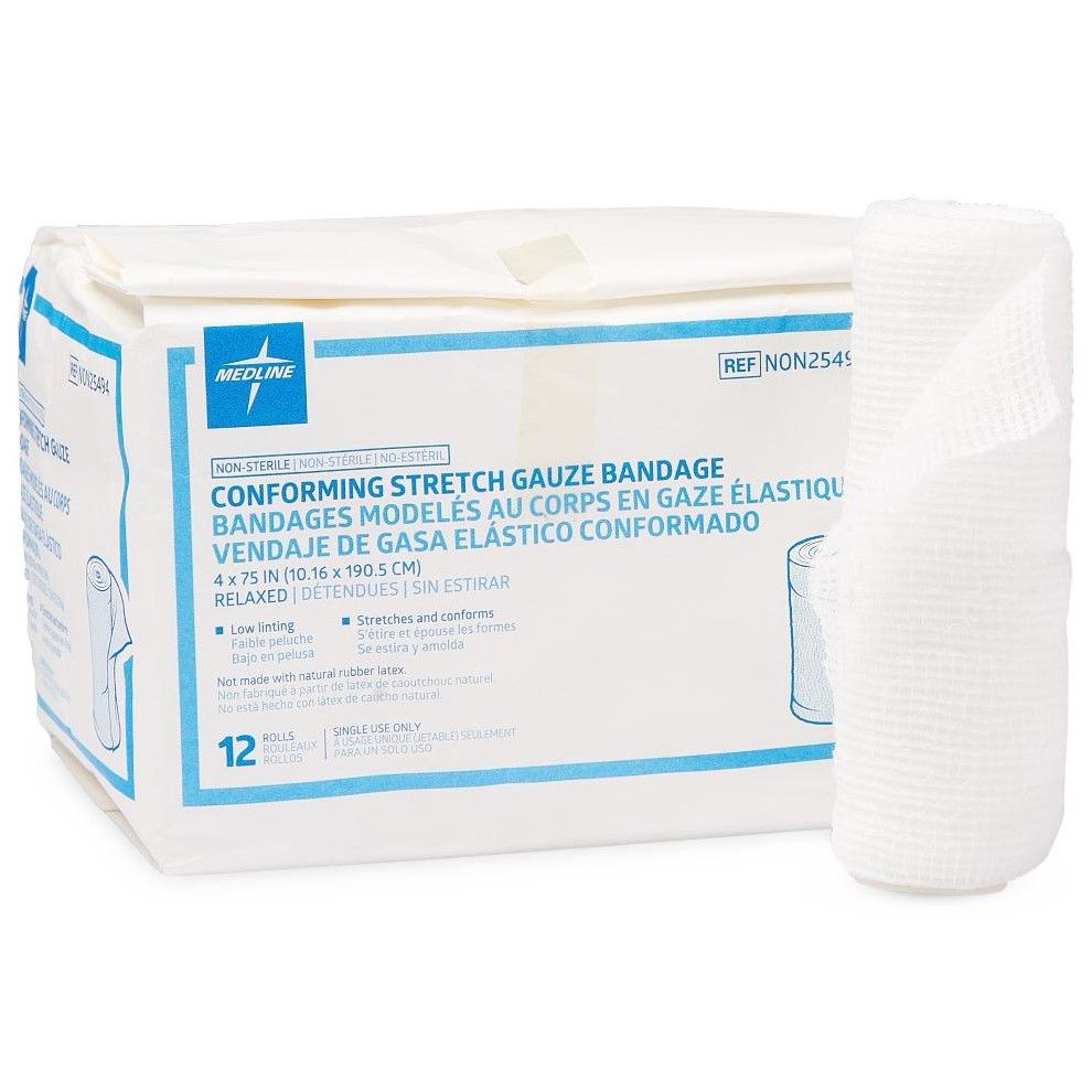 Medline Nonsterile Conforming Bandage Rolls 4in