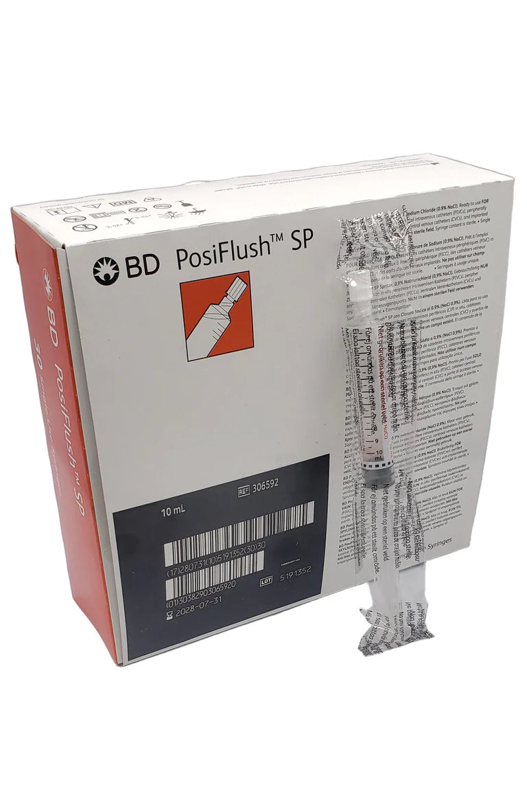 POSIFLUSH PRE-FILLED NORMAL SALINE SYRINGE 10mL LUER-LOCK STERILE LATEX-FREE