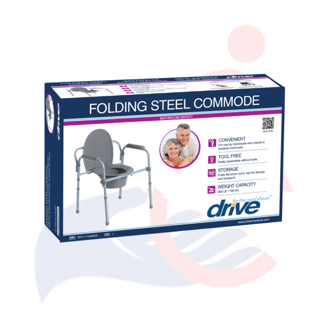 DRIVE™ - Folding Steel Commode
