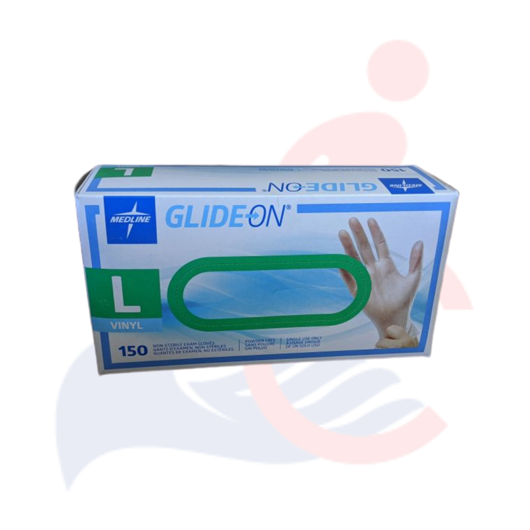 GlideON - Clear Vinyl Exam Gloves - 150 count box