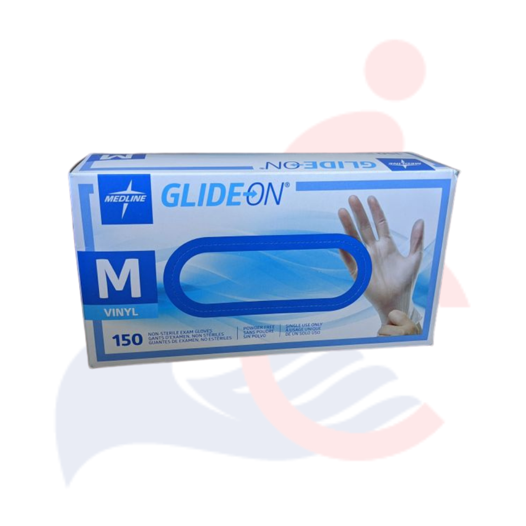 GlideON - Clear Vinyl Exam Gloves - 150 count box