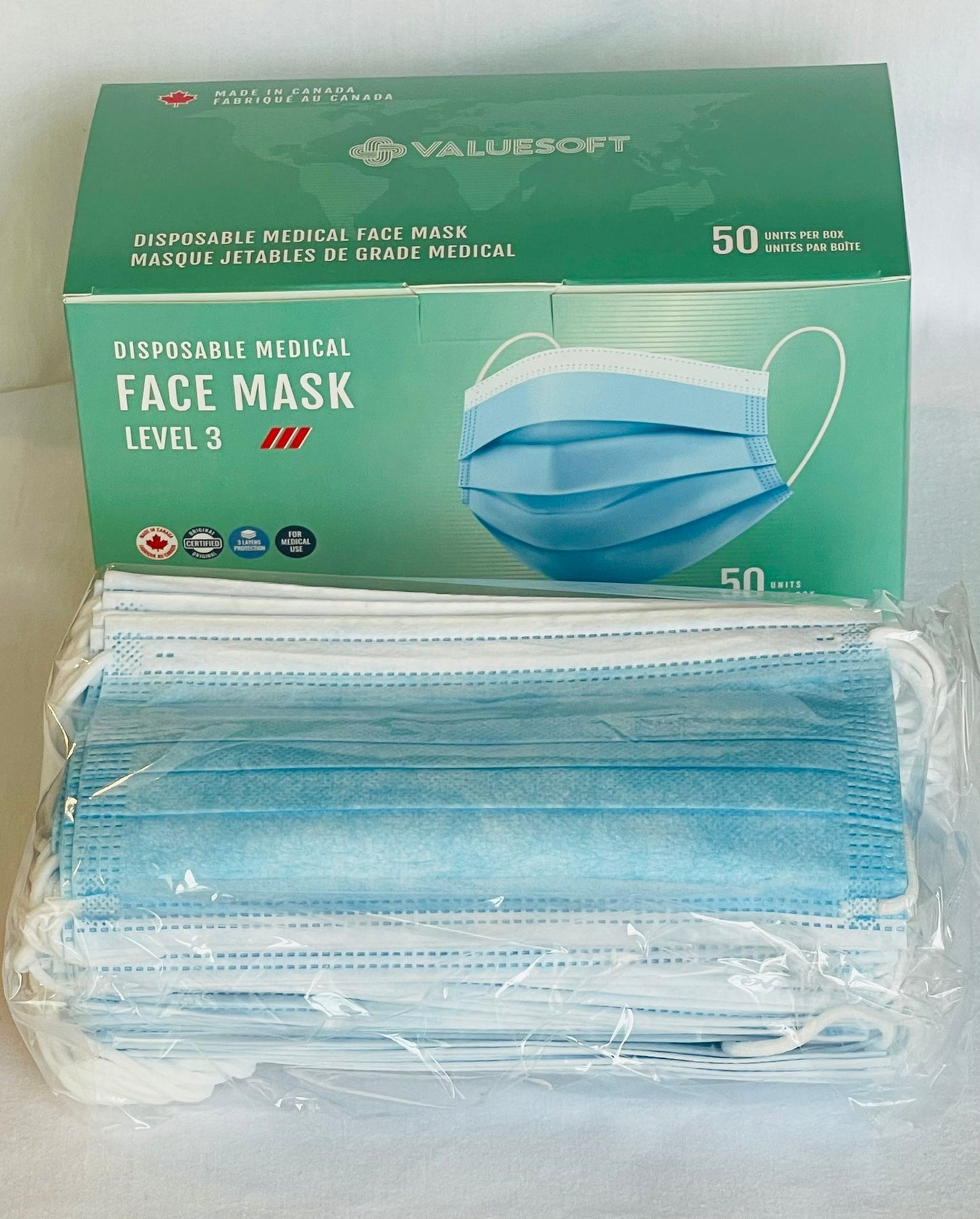 VALUESOFT: 3-ply Medical Grade ASTM Level 3 - Made in Canada