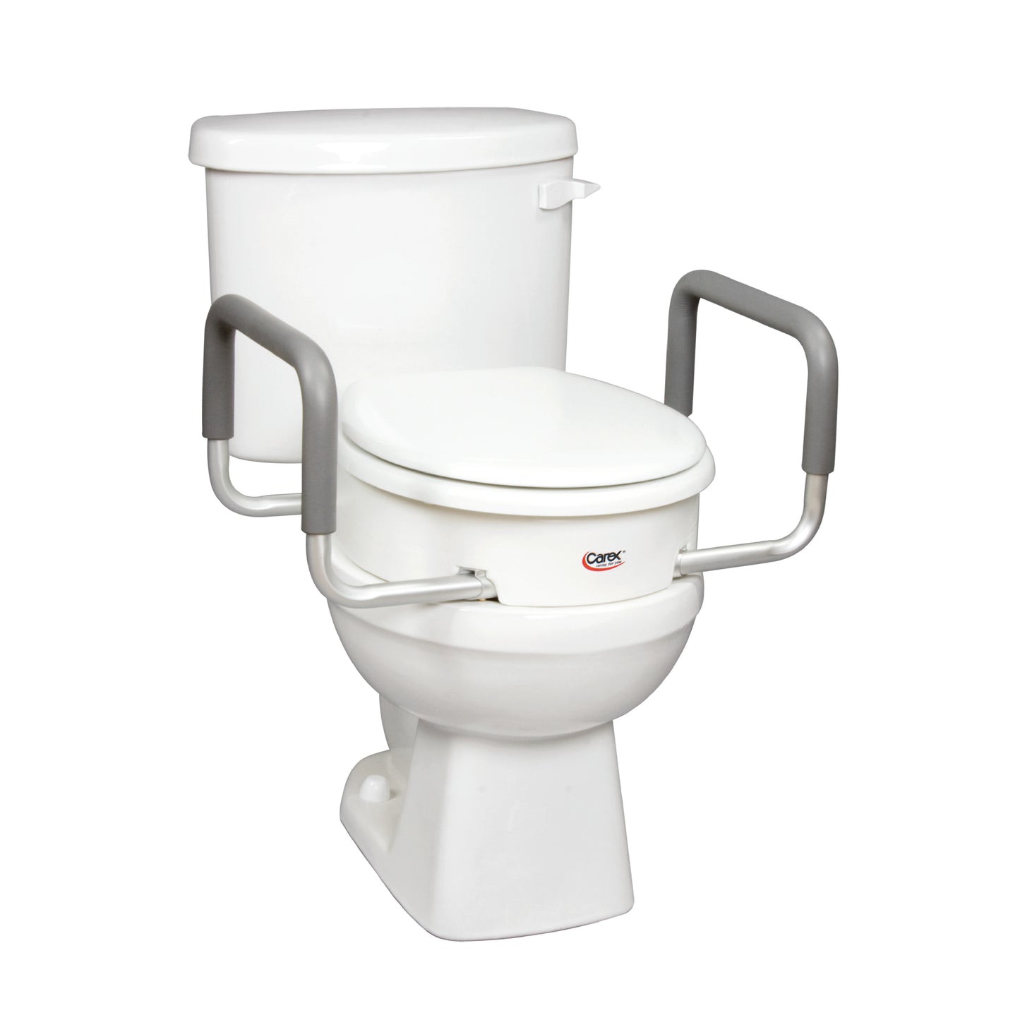 CAREX® Raised Toilet Seats w/ Handles, Elongated, 3.5”, 250 lb. cap