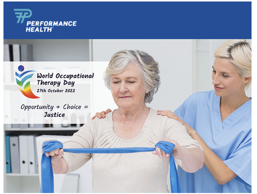 Theraband Resistance band helping to improve range of motion and flexibility in patients