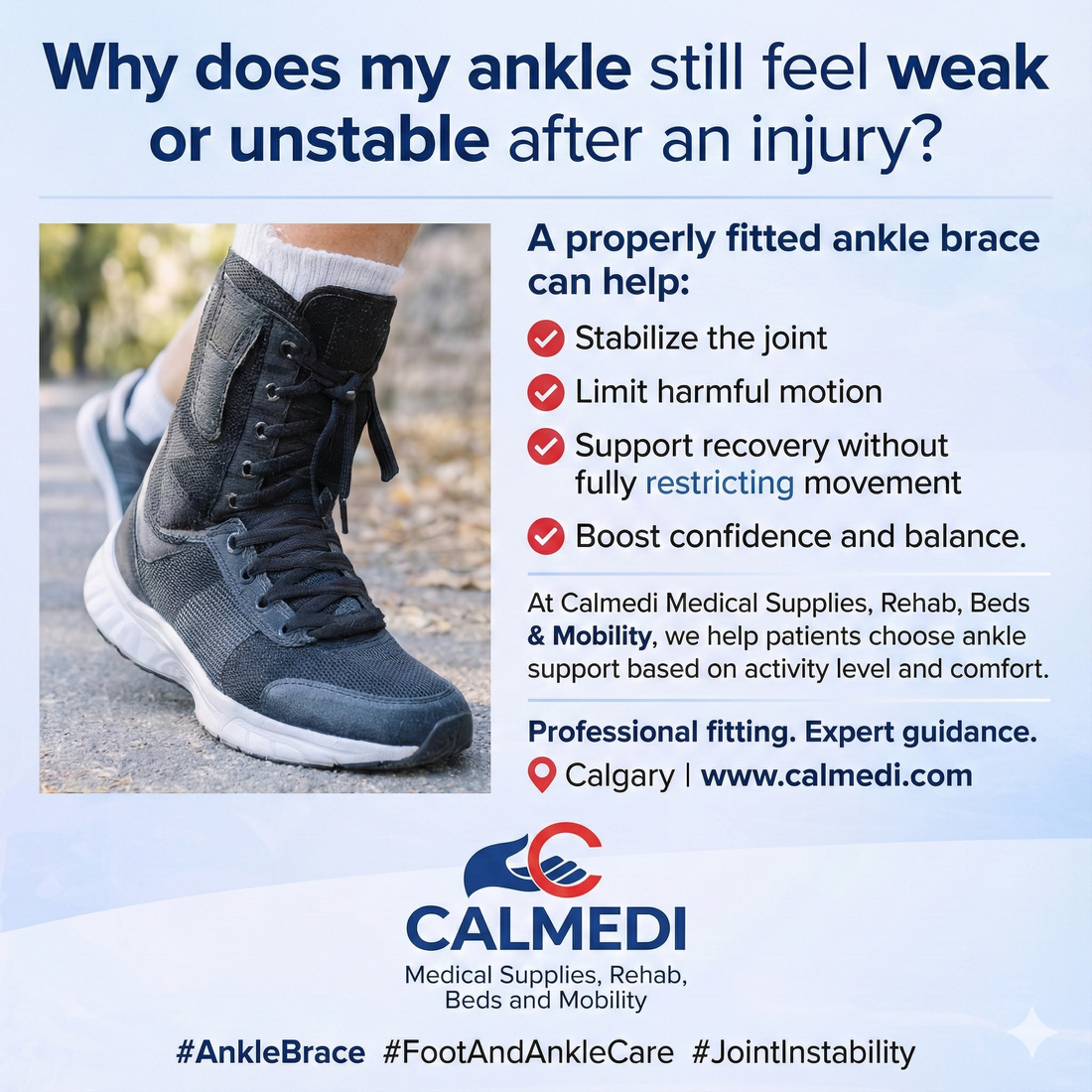 Bauerfeind ankle brace worn during walking to provide ankle stability and support for daily activities.