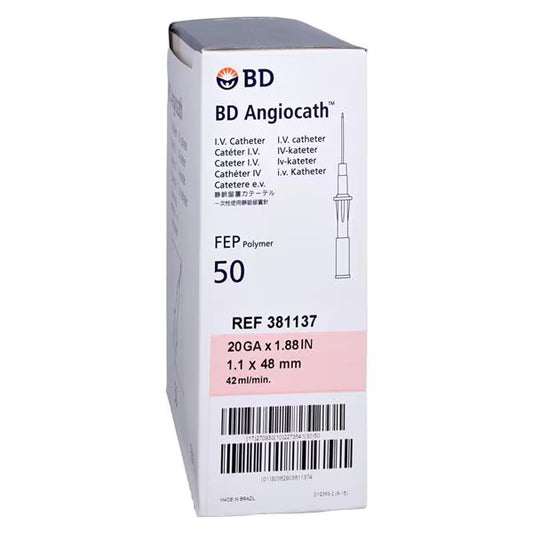 BD Angiocath IV Catheter 50 in a box 20 GA x 1.88 i