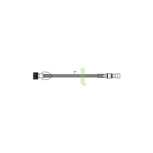 IV Extension Set: 8in with clamp and rotating Luer-Lock