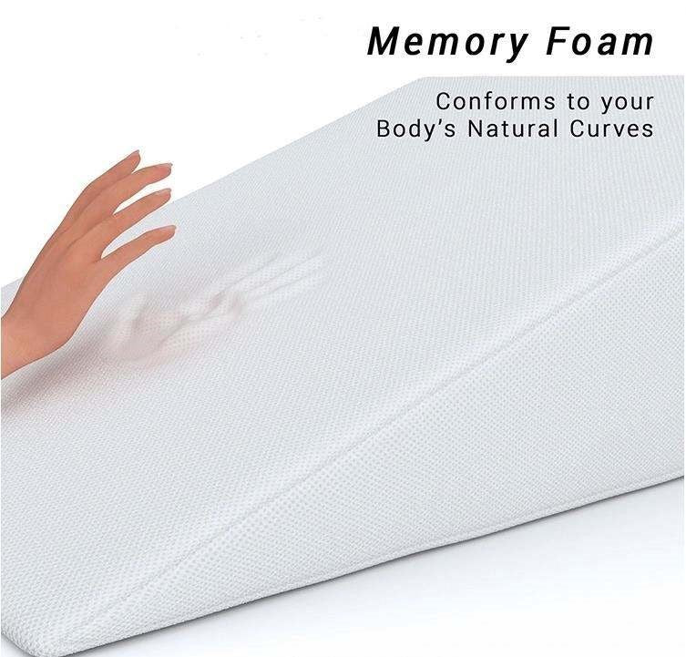 Memory Foam Pregnancy Wedge Pillow Back support (White)
