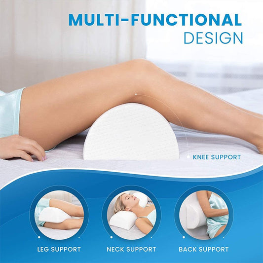 Memory Foam Leg Support Pillow - Half Moon Leg Elevation Cushion for Foot Rest