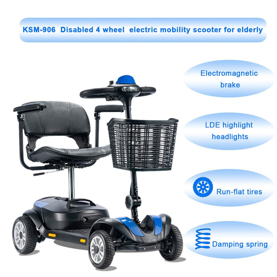KSM-906 High-end Mobility Scooter motors with shocks, leather seat and detachable chassis