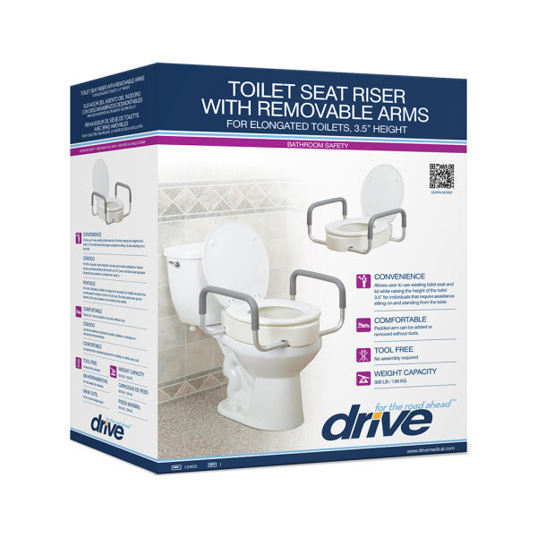 Drive Premium Raised Toilet Seat with Removable Arms
