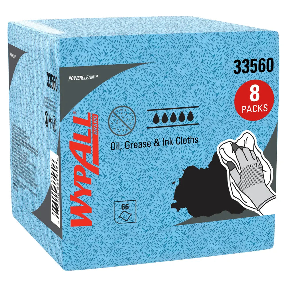 WypAll Oil, Grease and Ink Cloths, Quarterfold