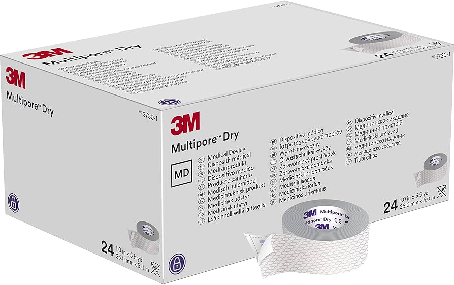 3M Multipore Dry surgical tape, 1 inch by 5 metres