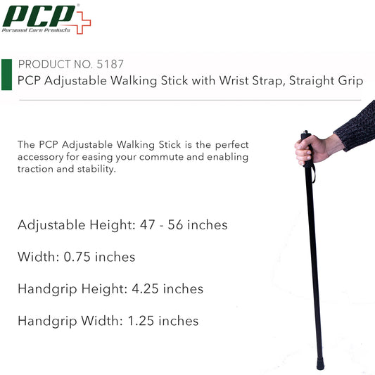 PCP adjustable aluminum hiking pole size chart