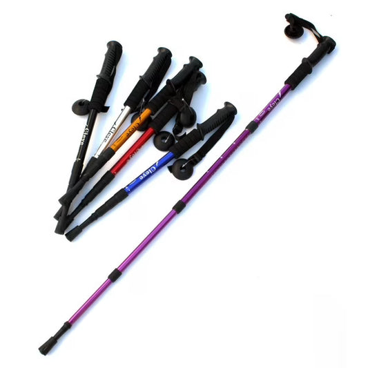 Cleye Silver Aluminum Alloy Trekking Pole with Shock Absorption
