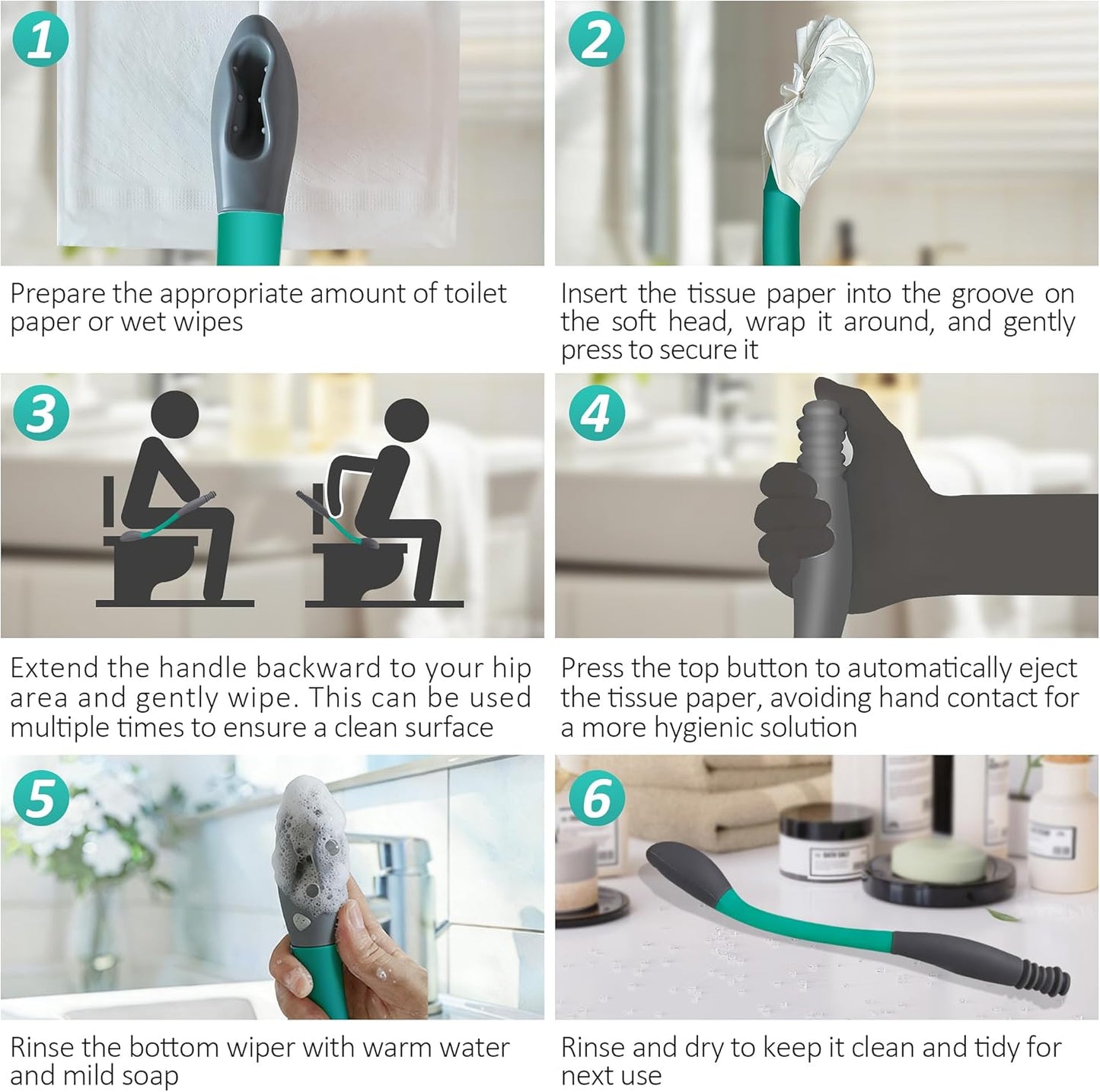 Toilet Assist Wiping Tool