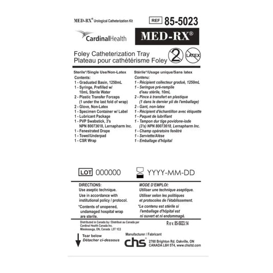 Product image for Med-Rx Foley Catheterization Tray 10CC