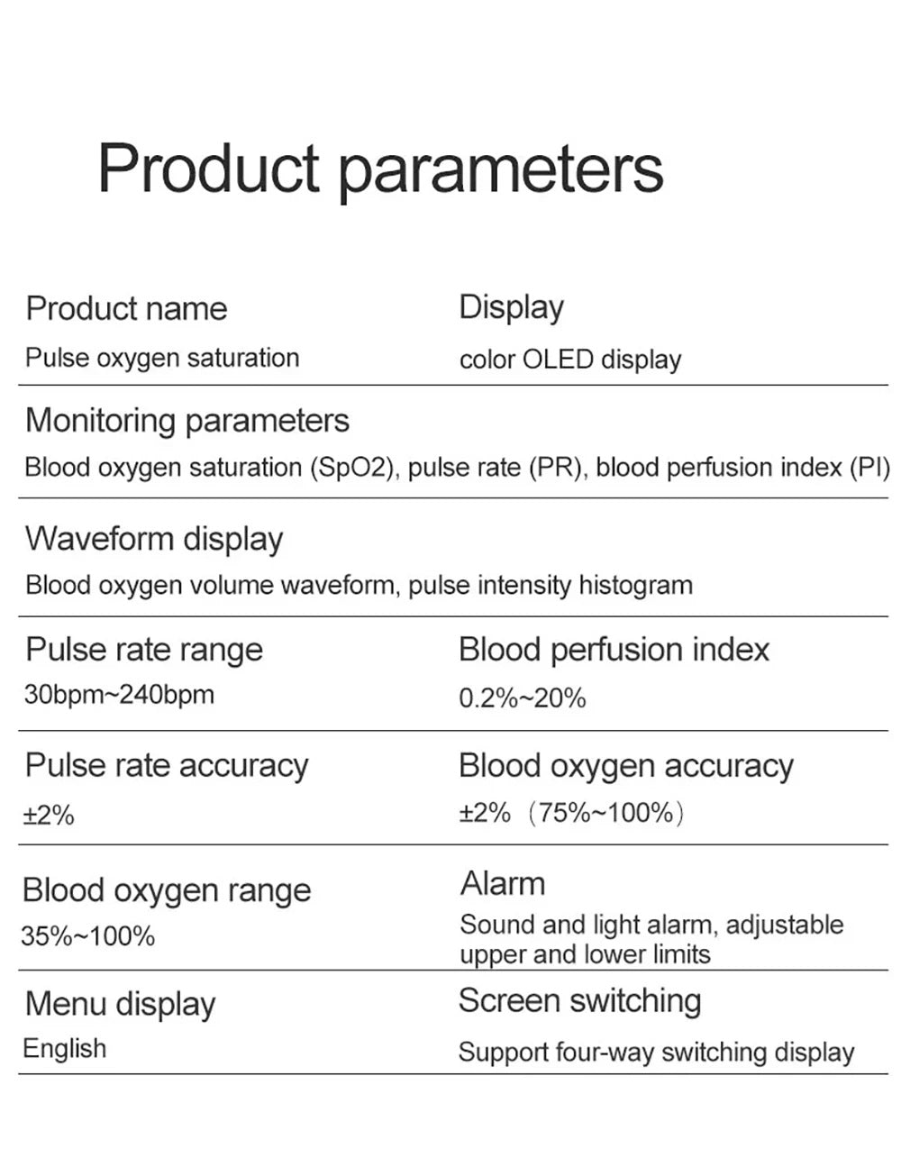 Bluetooth Fingertip Pulse Oximeter – SPO2, Heart Rate, PI | Calmedi