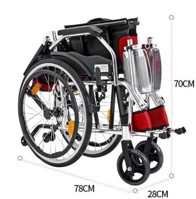 Cal-Care Aluminum Alloy Lightweight Wheelchair with Ergonomic Backrest 18"
