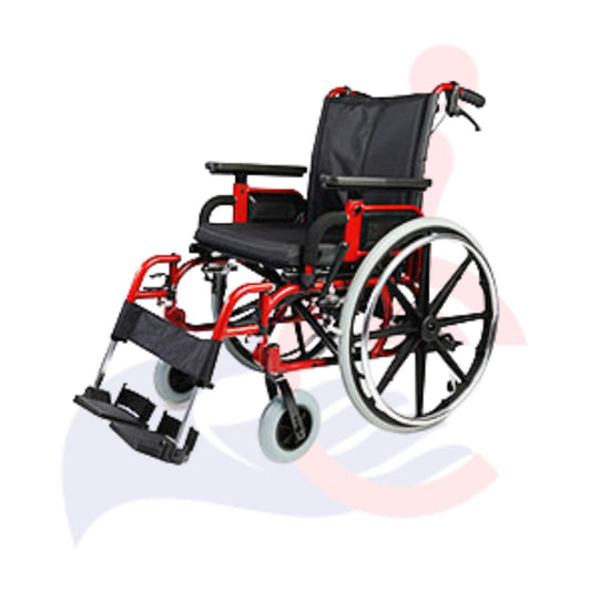 Eclipse Endeavor EWC2016 red manual wheelchair with 20 by 16 inch seat