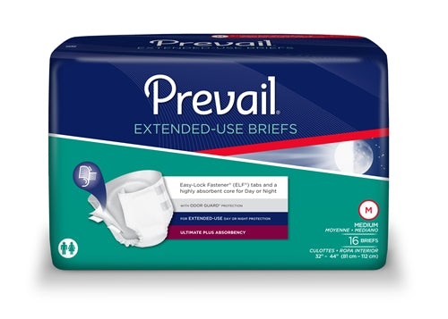 Prevail NTB-014 Extended Use Brief, Ultimate Absorbency, X-Large, Pack of 15