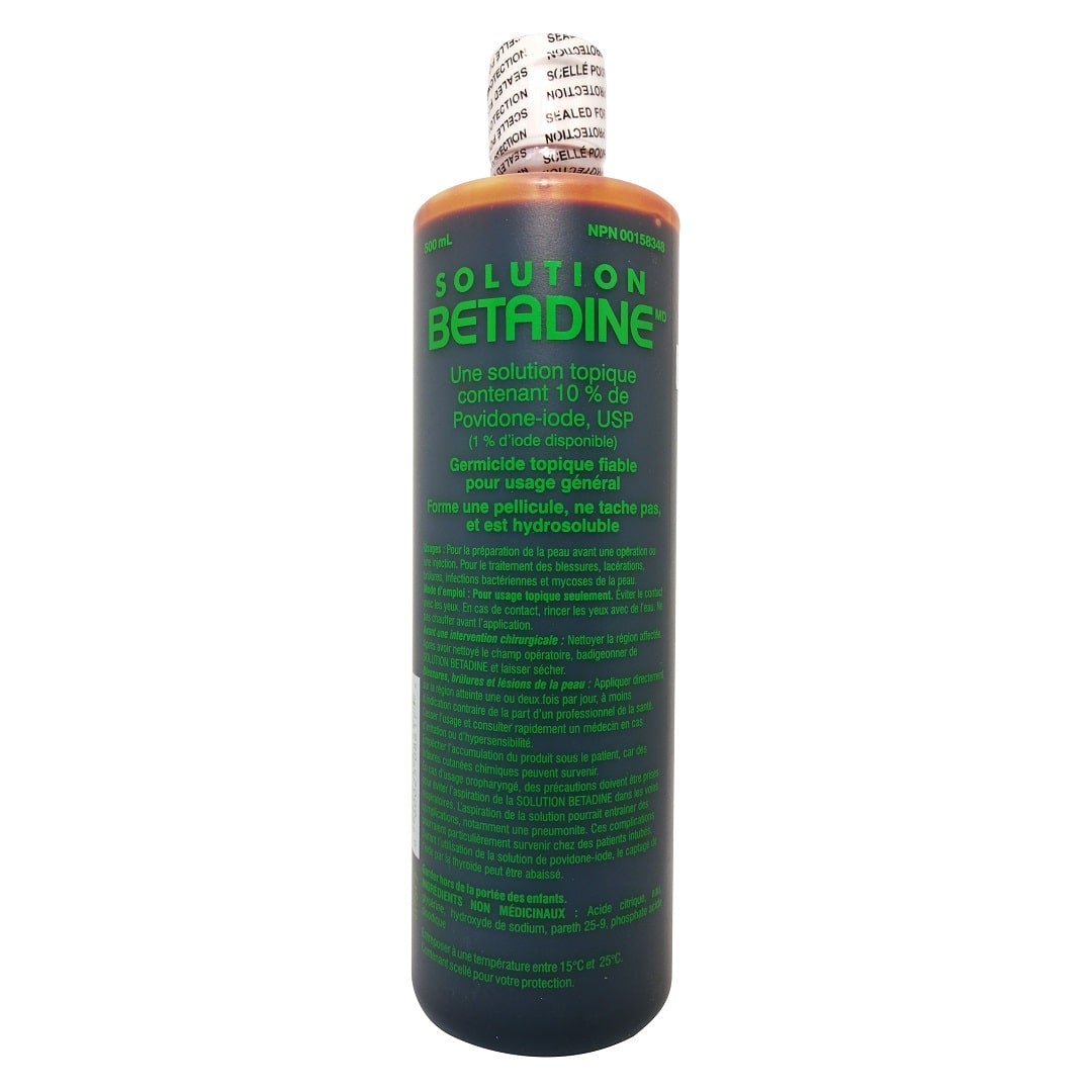 Betadine® Antiseptic Solution 500 mL, 10% Povidone-Iodine, SKU PUR 196497