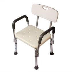 Lightweight Aluminum Shower Chair with Detachable Backrest, Handle, and Holder