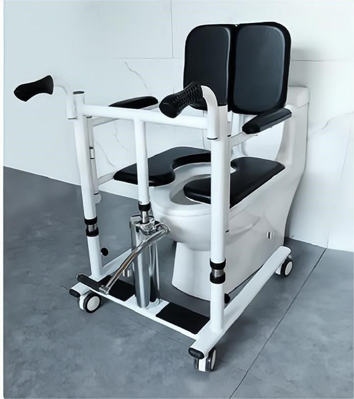 Multifunctional Hydraulic Patient Transfer Commode Chair Wth 4 Wheels