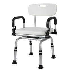 Swivel Shower Chair:Aluminum Adjustable Bath Stool for Elderly Health Care Supplies