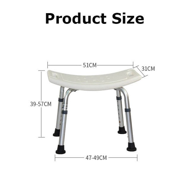Adjustable Aluminum Shower and Bath Chair: Comfort and Support for Seniors with Limited Mobility