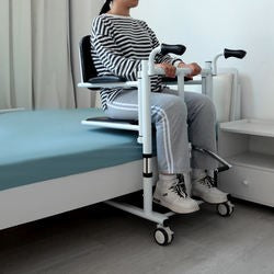Multifunctional Hydraulic Patient Transfer Commode Chair Wth 4 Wheels
