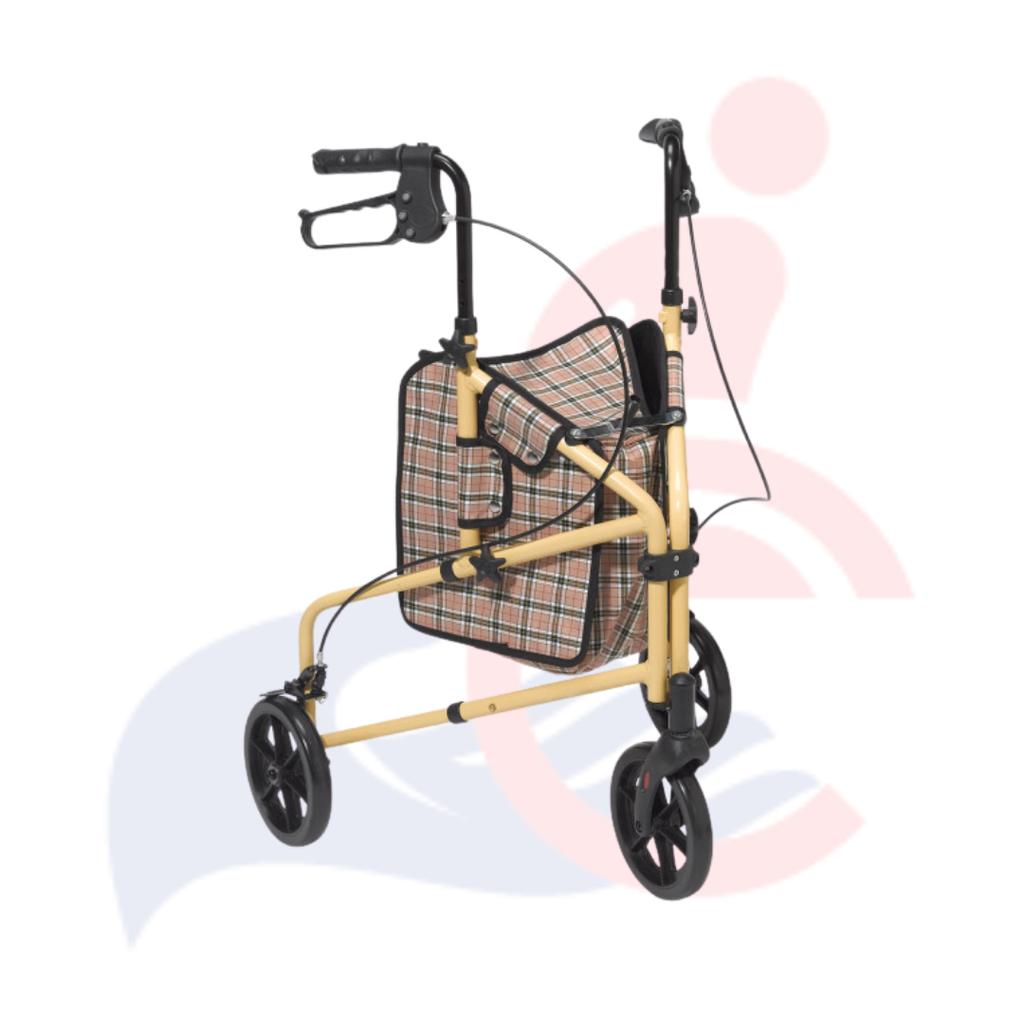 Drive Winnie Lite Supreme 3-Wheel Rollator – Tan Plaid Pouch, SKU RTL199