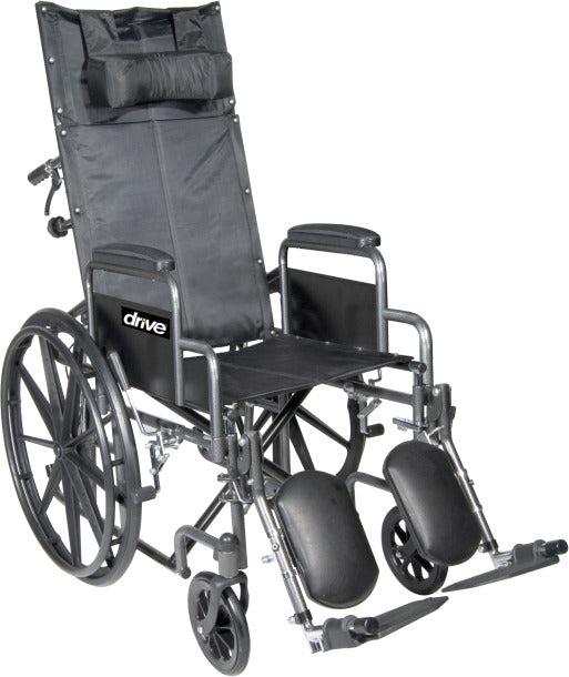 Drive Silver Sport full-reclining wheelchair, 16 × 16 in seat (SSP16RBDDA)