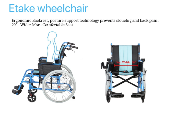 Magnesium alloy Lightweight Wheelchair with Ergonomic Backrest, 18"
