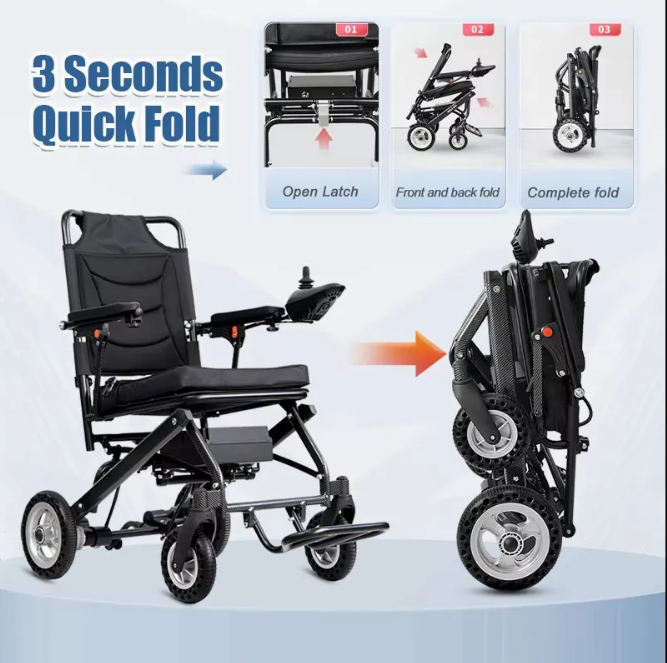 Lightweight Aluminum Power Chair with 12AH Battery | Portable Electric Wheelchair