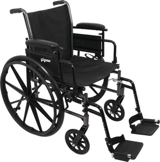 K3 WHEELCHAIR,20X16 W/SAFR FLIP BACK HEIGHT ADJ DESK ARMS