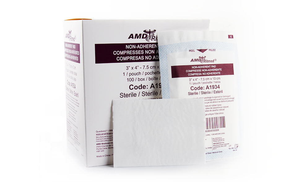 AMD-Ritmed A1934 sterile non-adherent pad, 3 × 4 in
